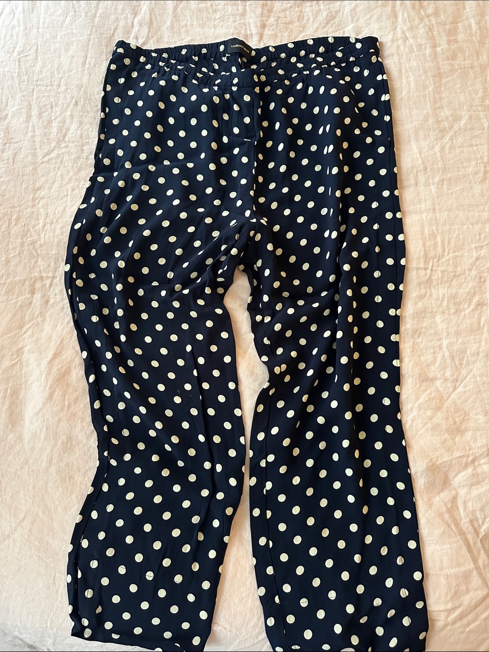 Laurence Bras women’s navy polka dot trousers